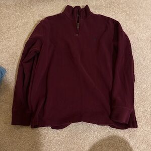 Ralph Lauren Men's Zip-Up Sweater in Deep Burgundy